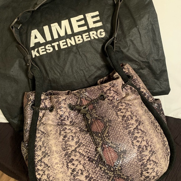 Aimee Kestenberg Python Leather Multicolored Handbag - Picture 2 of 8